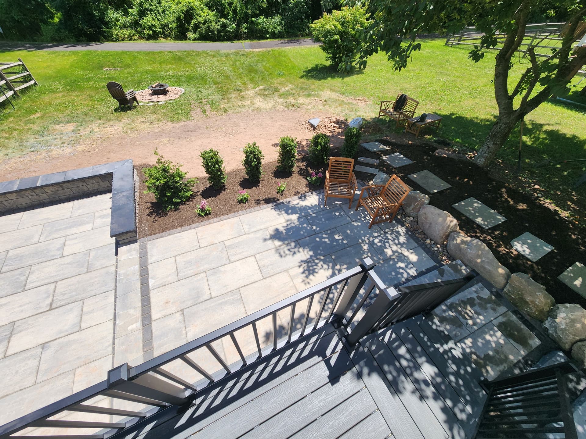 Gallery photos for Old Deck Out, New Deck and Two-Level Paver Patio In: Image #3
